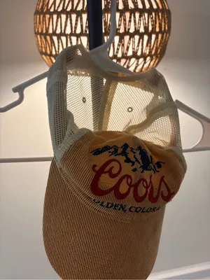Coors Embroidered Trucker Cap in Mustard Yellow and Cream thumbnail 5