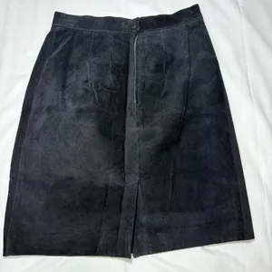 Vintage Erez Leyy Black Suede Leather Short Pencil Skirt Size 10 Sexy Party thumbnail 6