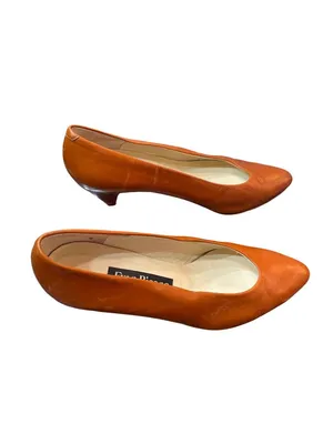 Evan Picone wms orange slip on kitten heels 2" formal shoes SKU 10-411 thumbnail 3