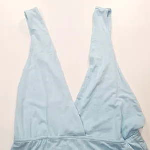 Superdown Erika Deep V Jersey Maxi in Baby Blue Medium thumbnail 6