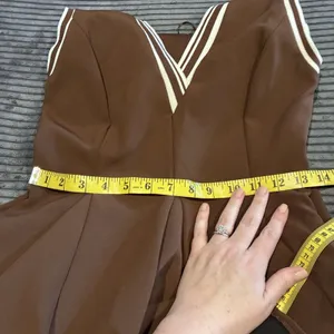 ZARA Brown Tennis Dress Sleeveless Pleated Mini Skater Fit & Flare Size S thumbnail 11