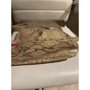 Esprit Faux Snakeskin Shoulder Bag‎ Tan Brown Animal Print Triple Compartment thumbnail 4