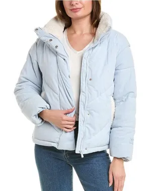 Hurley Blue Puffer‎ Jacket with Quilted Design large thumbnail 1