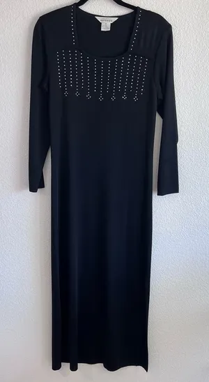 Exclusively Misook Black Rhinestone‎ Maxi Dress thumbnail 1
