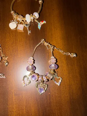 Set of 5 charm bracelets 4 gold 1 silver thumbnail 4