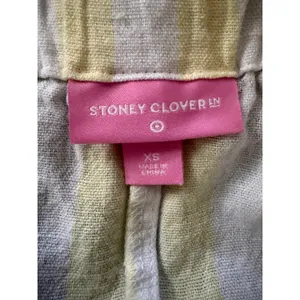 Stoney Clover Lane x Target‎ Yellow Striped Linen Blend Jumpsuit XS Wide Leg thumbnail 6