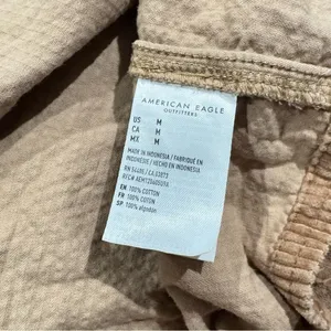 American Eagle Tan Corduroy Belted Mini Dress Women’s Medium thumbnail 4