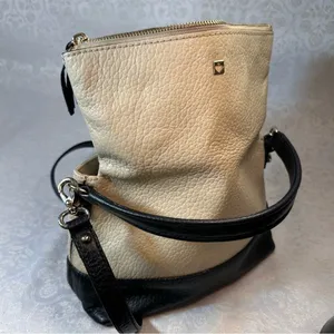 Kate Spade Southport Avenue Maria Ivory Black Leather Satchel Crossbody Bag thumbnail 3