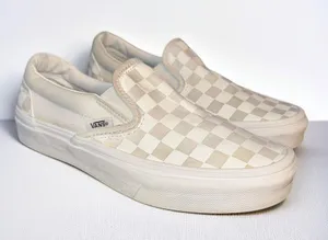 Vans unisex checkered canvas slip on sneakers thumbnail 1