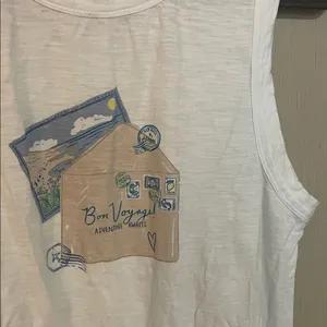 Loft large bon voyage adventure awaits envelope vacation trip white tank blue thumbnail 2