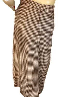 Vintage 1980'S Jh Collectibles Brown, Tan & Blue Plaid Wool Blend Skirt Set (8) thumbnail 10