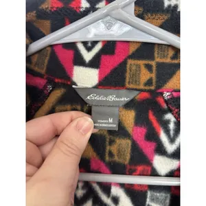 Eddie Bauer Southwestern Aztec Print Fleece Quarter Zip Size Medium thumbnail 4
