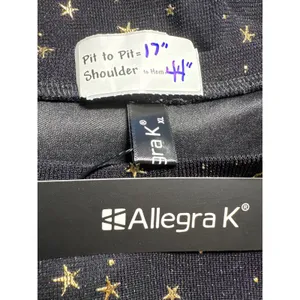 Allegra‎ K Party Dress Sleeveless Star Print Mini Dress Black XL thumbnail 2