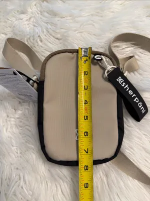 Sherpani Beige and Black Compact Crossbody Pouch brand new thumbnail 5