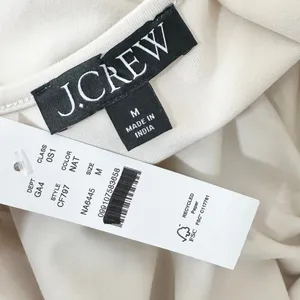 J.Crew Pleated Ballet Maxi Dress Stretch Cotton Natural Long Sleeve Medium NWT thumbnail 4