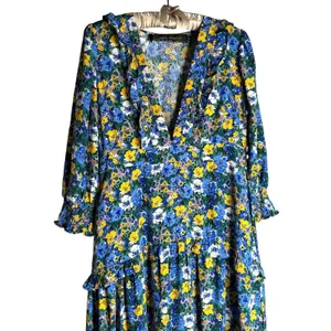 CODE x MODE Floral Maxi Dress XL Empire‎ Waist Drop Waist Ruffle Bishop Sleeve thumbnail 6