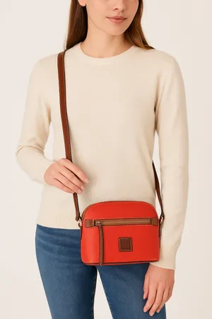 Dooney & Bourke Red Pebbled Leather Mini Crossbody Bag thumbnail 1