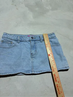 Edikted Light Wash Denim Mini Skirt small thumbnail 5