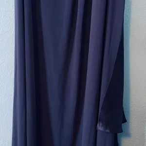 David's Bridal One-Shoulder Maxi Dress Deep Purple Goth thumbnail 3