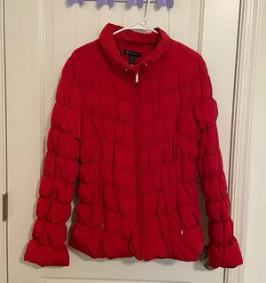 EUC INC International Concepts women’s red puffer zip‎ winter coat jacket XL thumbnail 1