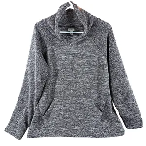L L Bean Shawl Collar Sweater Womens Large P Gray Marled Pullover Pockets Soft thumbnail 1
