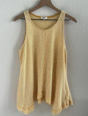 Umgee Yellow Bright Sunshine Longline Tank Large Handkerchief Large thumbnail 1