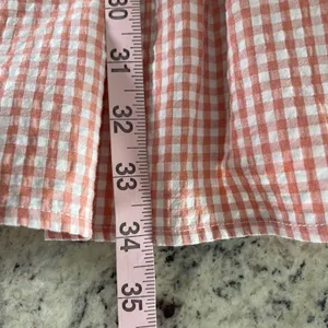 Petal + Pup Shirt Dress Women S/M Peach Gingham‎ Cottagecore Tiered Mini Button thumbnail 9