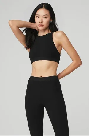 Alo ALOSOFT ICONIC 90'S BRA BLACK Size M NWT thumbnail 1