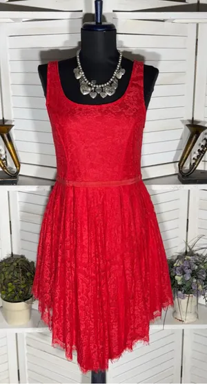 Y2K style babydoll mini dress lace backless pinup coquette whimsical romantic M thumbnail 1