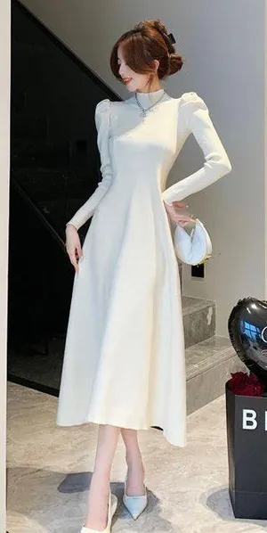 white maxi sweater dress thumbnail 3