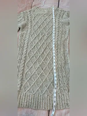 Line And Dot Revolve Beige Cable Knit Sweater Dress Size Small thumbnail 3