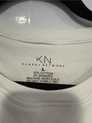 White Ribbed Klassy Network‎ Tank Top thumbnail 3