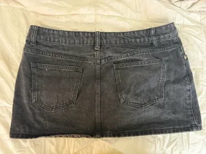 Edikted dark grey denim skirt thumbnail 2