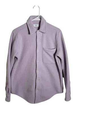 Aritzia TNA Polar Fleece Shacket Shirt Jacket Size 1 (SM) Oversized Purple thumbnail 2