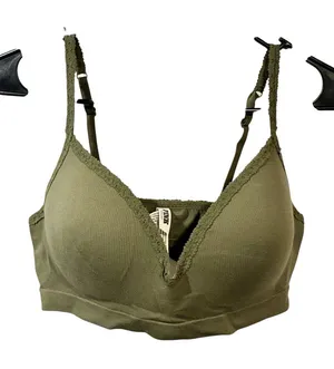 Victorias Secret Pink‎ Green Seamless Vneck Push-up Bra Lace Trim Size XL thumbnail 1