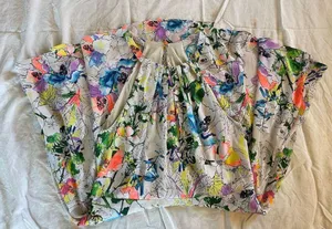 Express Floral High Neck Dress – Watercolor Print, A-Line Fit & Flare, Size 8 thumbnail 5
