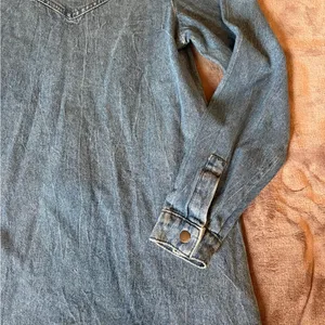 Free People Dress Womens 0 Blue Mini Denim Self Control Jean Puff Sleeve A Line thumbnail 3