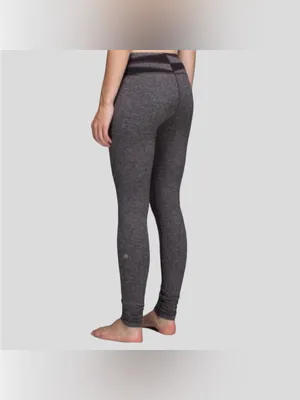 Lululemon Wunder Under Pant Giant Herringbone Black Heathered Size 6 thumbnail 5