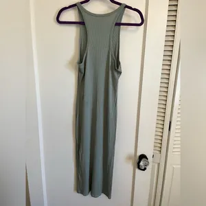 Midi ribbed tank dress Green Size L thumbnail 2