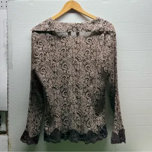 Apt. 9 Y2K Style Sheer Flowy Paisley Laced Blouse thumbnail 5
