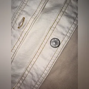 NEW FREE PEOPLE Ivory Mountain Roads Denim Button-Up ivory combo Shirt jacket L thumbnail 8