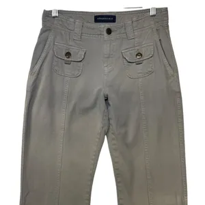 Aeropostale‎ Womens Low Rise Flare Pants Olive Green Cotton Tencel Sz 0 Y2K Boho thumbnail 3
