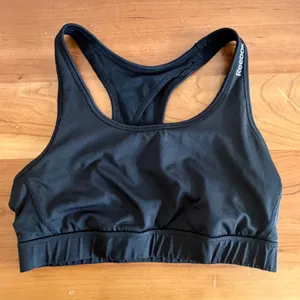 Reebok Womens Black Racerback Keyhole Sports Bra Size Medium Activewear Gym thumbnail 1