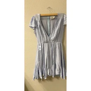 Hello Molly Dress‎ Womens S Blue London Calling Flowy Bohemian Faux Wrap Ladies thumbnail 6
