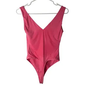 NWT Popilush Deep‎ V Neck Backless Shapewear Bodysuit Pink Medium thumbnail 5