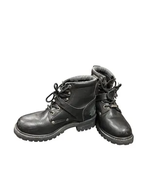 Harley Davidson 81024 wms black leather ankle moto riding boots sz 8 SKU 10-381 thumbnail 2