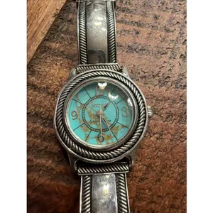 Ecclissi Sterling Silver 925 Womens 29mm Watch Bracelet Leather w New Battery thumbnail 2