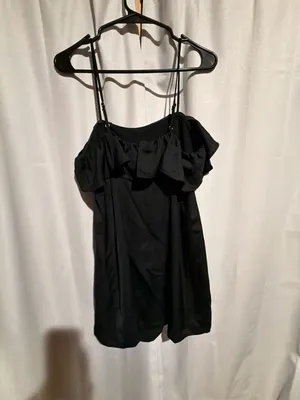 Ten Sixty Sherman Black Ruffled Strap Mini Dress thumbnail 4