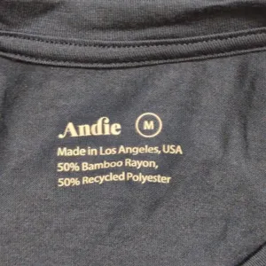 NWT Andie The Classic Tee Blue Sustainable Made In USA Crew Neck Casual M thumbnail 3