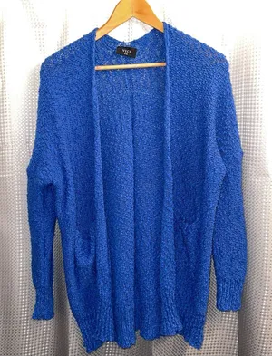 VICI Blue Fluffy Cardigan thumbnail 1